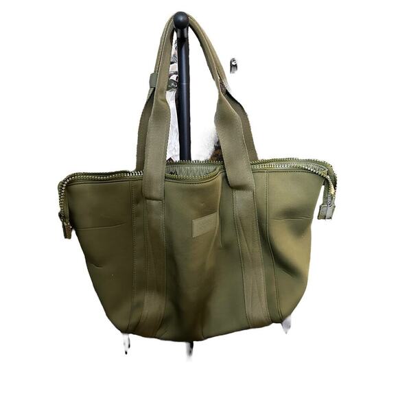Dagne Dover LANDON NEOPRENE CARRYALL BAG large dark moss green tote luggage - Picture 5 of 8